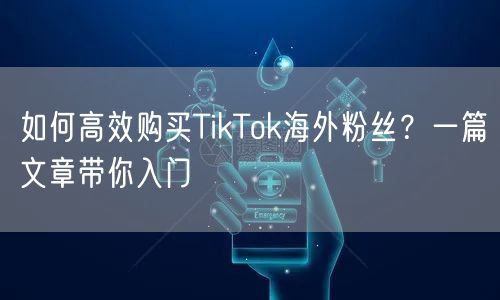 如何高效购买TikTok海外粉丝？一篇文章带你入门