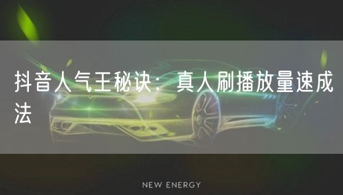 抖音人气王秘诀：真人刷播放量速成法