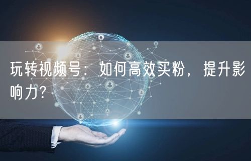 玩转视频号：如何高效买粉，提升影响力？