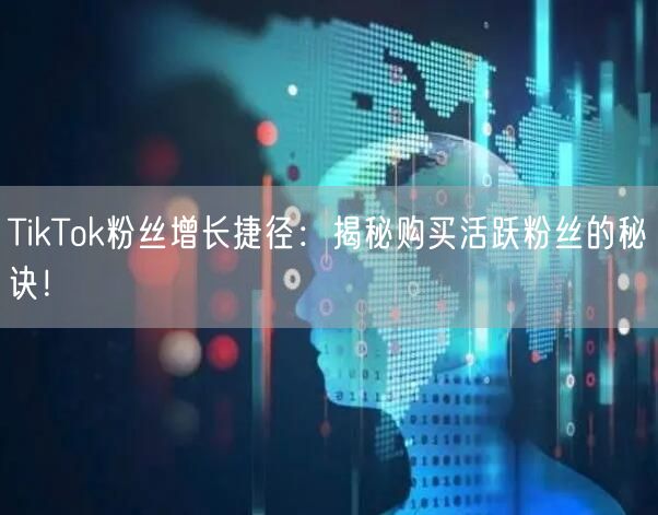 TikTok粉丝增长捷径：揭秘购买活跃粉丝的秘诀！