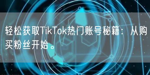 轻松获取TikTok热门账号秘籍：从购买粉丝开始。