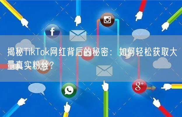 揭秘TikTok网红背后的秘密：如何轻松获取大量真实粉丝？