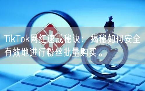 TikTok网红速成秘诀：揭秘如何安全有效地进行粉丝批量购买。