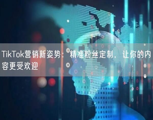 TikTok营销新姿势：精准粉丝定制，让你的内容更受欢迎