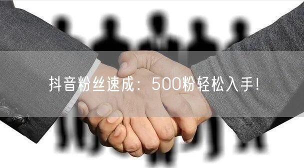 抖音粉丝速成：500粉轻松入手！