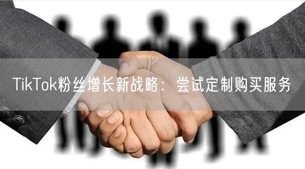TikTok粉丝增长新战略：尝试定制购买服务