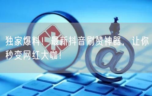 独家爆料！最新抖音刷赞神器，让你秒变网红大咖！