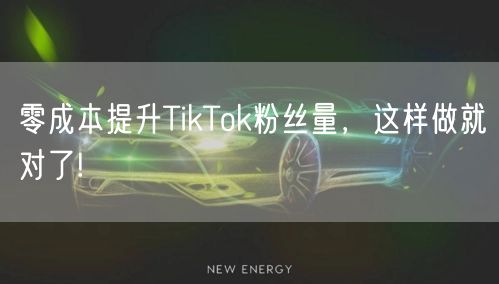 零成本提升TikTok粉丝量，这样做就对了!