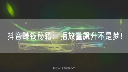 抖音赚钱秘籍：播放量飙升不是梦！