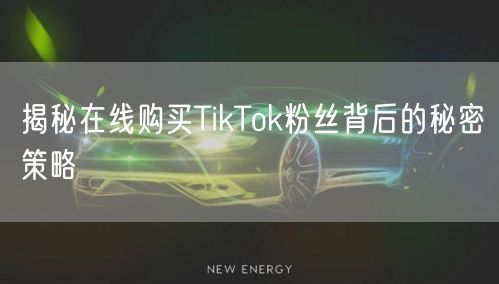 揭秘在线购买TikTok粉丝背后的秘密策略