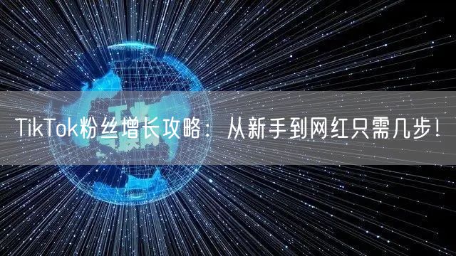 TikTok粉丝增长攻略：从新手到网红只需几步！