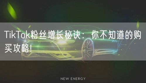 TikTok粉丝增长秘诀：你不知道的购买攻略!