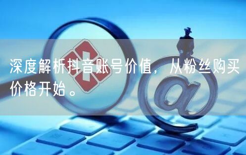 深度解析抖音账号价值，从粉丝购买价格开始。