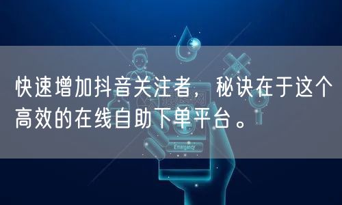 快速增加抖音关注者，秘诀在于这个高效的在线自助下单平台。