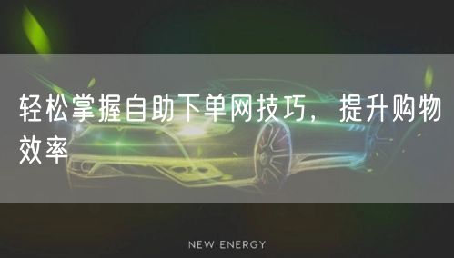 轻松掌握自助下单网技巧，提升购物效率