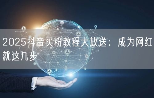 2025抖音买粉教程大放送：成为网红就这几步