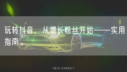 玩转抖音，从增长粉丝开始——实用指南。