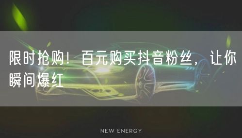 限时抢购！百元购买抖音粉丝，让你瞬间爆红