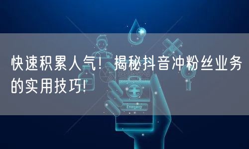 快速积累人气！揭秘抖音冲粉丝业务的实用技巧!