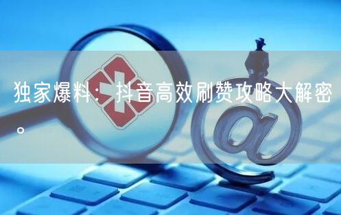 独家爆料：抖音高效刷赞攻略大解密。