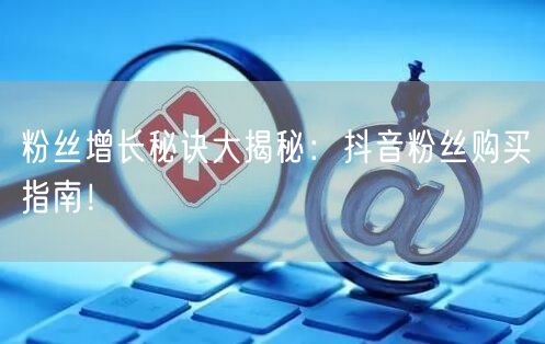 粉丝增长秘诀大揭秘:抖音粉丝购买指南!