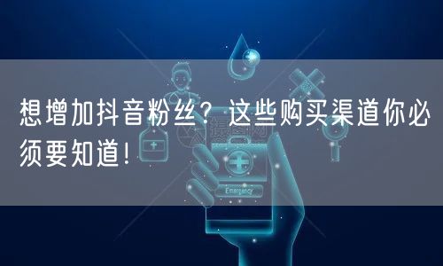 想增加抖音粉丝？这些购买渠道你必须要知道！