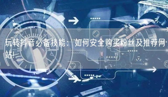 玩转抖音必备技能：如何安全购买粉丝及推荐网站!