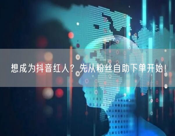 想成为抖音红人？先从粉丝自助下单开始！