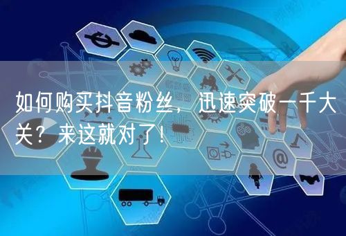 如何购买抖音粉丝，迅速突破一千大关？来这就对了！