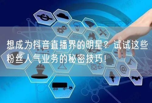 想成为抖音直播界的明星？试试这些粉丝人气业务的秘密技巧！