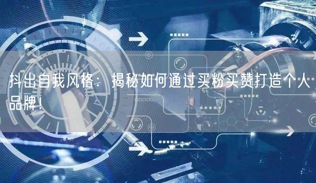 抖出自我风格：揭秘如何通过买粉买赞打造个人品牌！