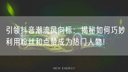 引领抖音潮流风向标：揭秘如何巧妙利用粉丝和点赞成为热门人物！