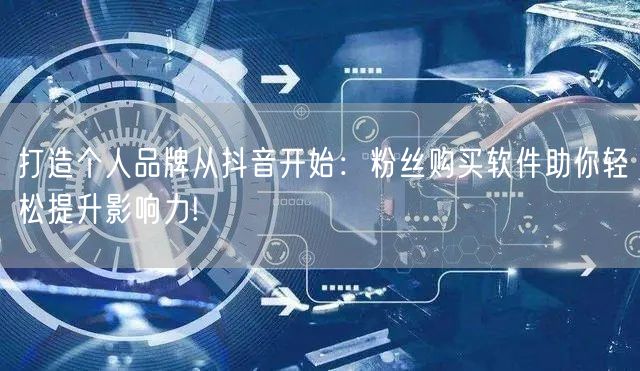 打造个人品牌从抖音开始：粉丝购买软件助你轻松提升影响力!