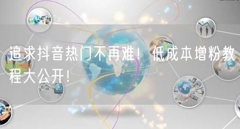 追求抖音热门不再难！低成本增粉教程大公开！