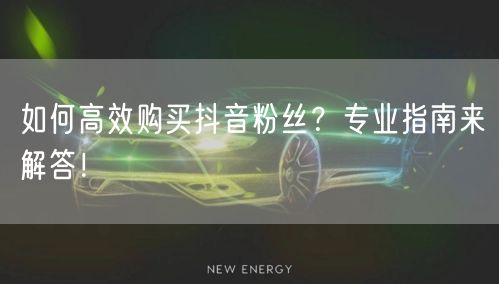 如何高效购买抖音粉丝？专业指南来解答！