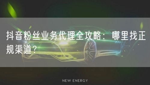 抖音粉丝业务代理全攻略：哪里找正规渠道？