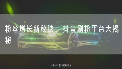 粉丝增长新秘诀:抖音刷粉平台大揭秘