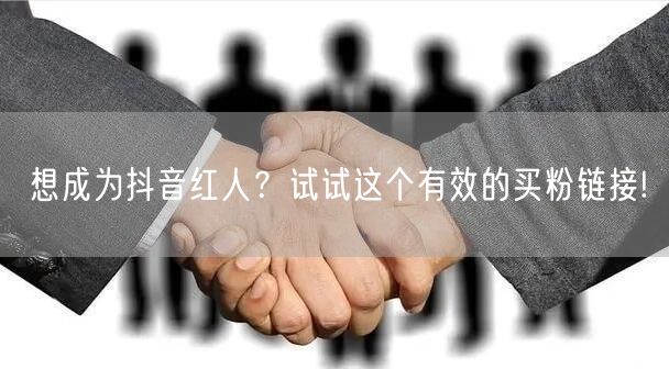 想成为抖音红人？试试这个有效的买粉链接!
