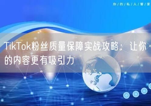 TikTok粉丝质量保障实战攻略：让你的内容更有吸引力