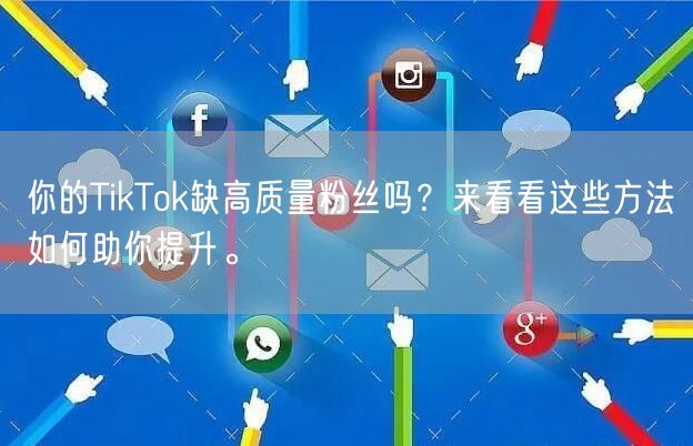 你的TikTok缺高质量粉丝吗？来看看这些方法如何助你提升。