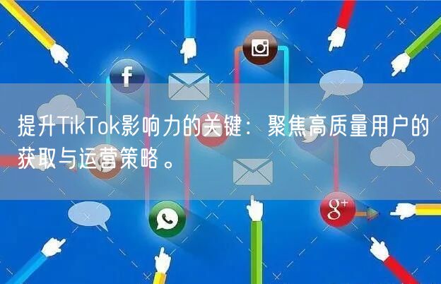 提升TikTok影响力的关键：聚焦高质量用户的获取与运营策略。