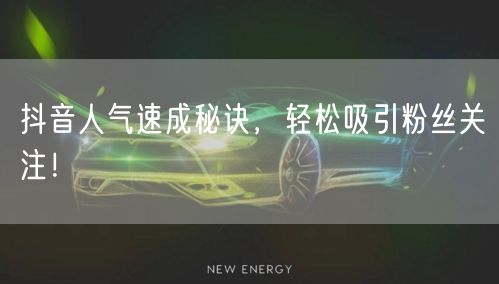 抖音人气速成秘诀，轻松吸引粉丝关注！
