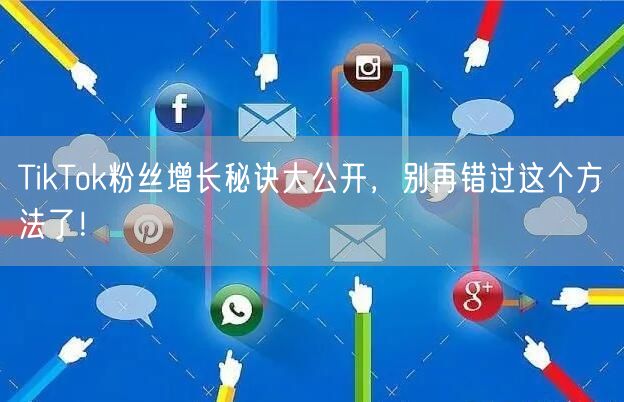 TikTok粉丝增长秘诀大公开，别再错过这个方法了！