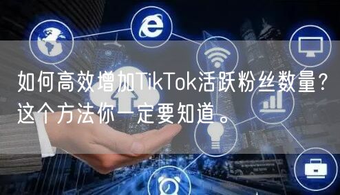 如何高效增加TikTok活跃粉丝数量？这个方法你一定要知道。
