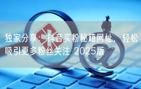 独家分享：抖音买粉秘籍网址，轻松吸引更多粉丝关注 2025版