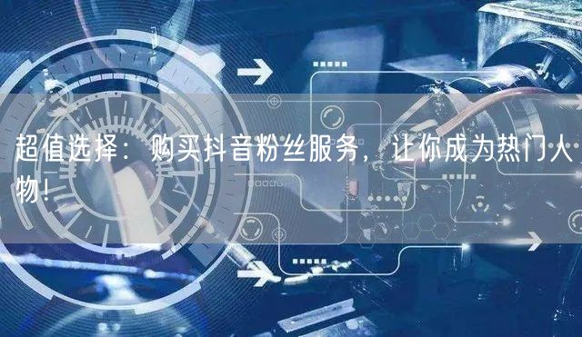 超值选择：购买抖音粉丝服务，让你成为热门人物！