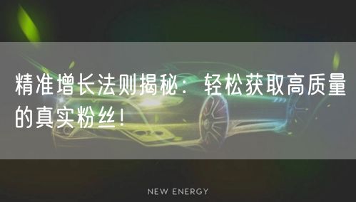 精准增长法则揭秘：轻松获取高质量的真实粉丝！