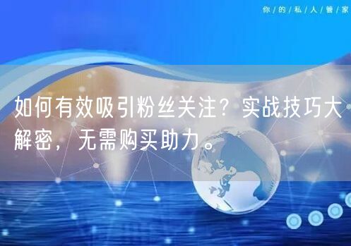 如何有效吸引粉丝关注？实战技巧大解密，无需购买助力。