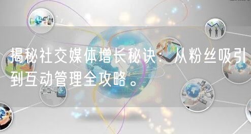 揭秘社交媒体增长秘诀：从粉丝吸引到互动管理全攻略。