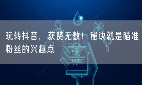 玩转抖音，获赞无数！秘诀就是瞄准粉丝的兴趣点